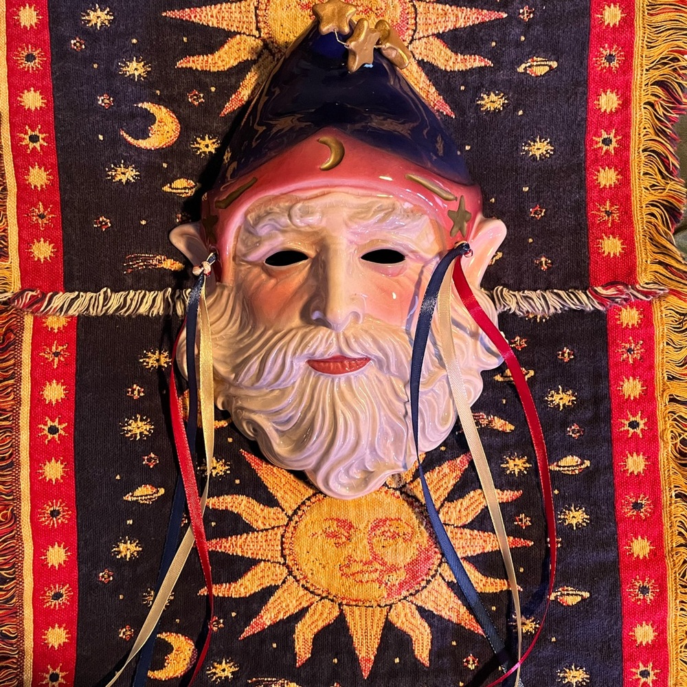 VTG 1990 Clay Art Wizard Mask